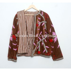 Chaqueta Corta Suzani de Terciopelo Bordado 100% Calidad, Estilo Boho, Clásica y Elegante, Superventas 2025 - Product Image 6
