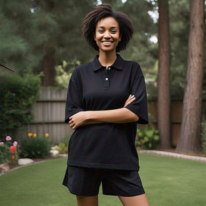 Polo oversize à épaules tombantes pour femmes vêtements de sport col rabattu polos de golf oversize polo pour femmes de haute qualité - Product Image 4