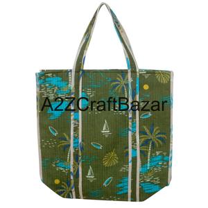 Sac fourre-tout matelassé en coton grande capacité pour femme avec imprimé floral fait main pour le voyage, le shopping et l'usage quotidien au bureau - Product Image 1