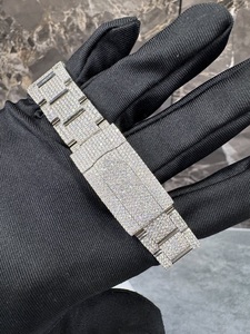 Reloj Mecánico Automático de Lujo para Hombre, Estilo Antiguo, Completamente Engastado con Diamantes Moissanite VVS1, Correa de Acero Inoxidable, Analógico - Product Image 2