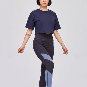 เสื้อยืดเอวลอยสำหรับผู้หญิงเสื้อยืดเอวลอย100% ผ้าฝ้ายน้ำหนักเบาเสื้อครอปสำหรับออกกำลังกาย - Product Image 5