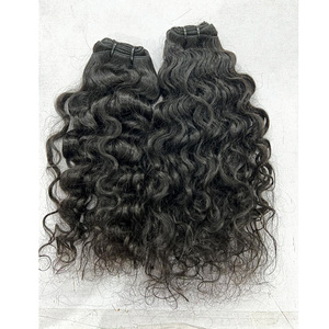 20 "Pelo Rizado indio Natural 100% pelo de templo crudo sin procesar donante único precio al por mayor calidad superior - Product Image 2