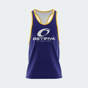 Men Customized Sleeveless Tank Top New Style Fitness Casual Wear With Front Logo <b>Weaving</b> <b>Kitted</b> Material OEM Service - Product Image 2