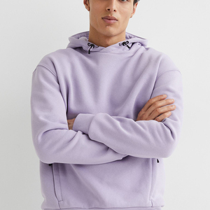 Sudadera con capucha de lana de algodón 100% personalizada OEM para hombre, jersey de gran tamaño teñido liso bordado para invierno - Product Image 5