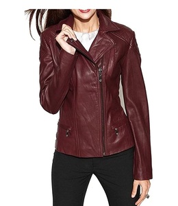 Nueva chaqueta de piel sintética de invierno de Color sólido personalizada para mujer, ajustada para trabajar al aire libre, moda en blanco con cremallera, chaquetas de cuero auténtico 2025 - Product Image 1