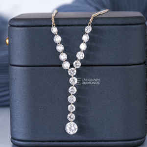 Exquisito Colgante de Diamante Cultivado en Laboratorio con Corte Brillante Redondo en Oro Amarillo de 14K para Mujer, Joyería Sintética de Lujo Color EF, 3.65g - Product Image 6