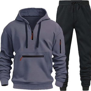 mens track suit cotton polyester breathable winter tracksuit set 2025 - Product Image 2