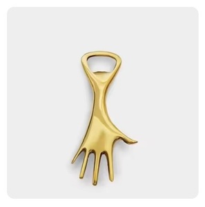 Ouvre-bouteille en métal en forme de feuille, décoratif, ouvre-bouteille en métal doré personnalisé avec logo personnalisé - Product Image 4