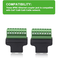 RJ45 Breakout 8P8C Buchse auf 8-Pin Schraubklemmen-Anschluss