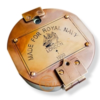 Boussole Brunton antique nautique en laiton massif avec impression UV, carrée de 3 pouces, de poids lourd