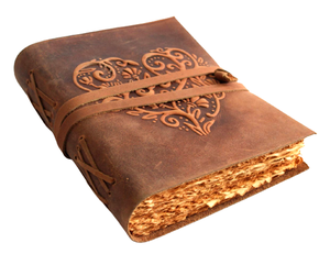 Rustic Charm Embossed Red Leather Strings <b>Stitching</b> Spine Adds Antique <b>Magic</b> This Lovely Vintage Leather Journal for Promotion - Product Image 1