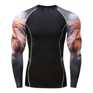 Wholesale Clothing <b>Compression</b> <b>Shirt</b> Rash guard Sublimated Long Sleeve Custom Rash Guard For <b>Men</b> OEM Service Customized - Product Image 4