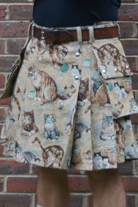 Hombres Gris Híbrido Kilt 100% Algodón Estilo Logotipo Personalizado Cuero Tuba Híbrido Kilt - Product Image 2