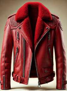 Chaqueta de Cuero para Hombre con Cuello de Piel Sintética, Cierre de Cremallera, Estilo Motero de Invierno - Product Image 3