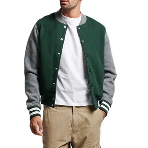 Bombardero de béisbol universitario personalizado de alta calidad OEM para hombre Varsity Letterman manga bordado lona impermeable - Product Image 1