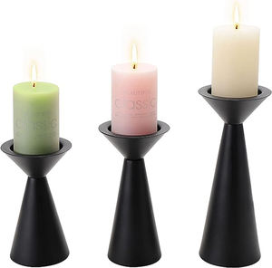 Candelabros de hierro negro Retro hechos a mano, Juego de 2 candelabros para mesa, decoración decorativa para el hogar y la Oficina, acabado negro - Product Image 5