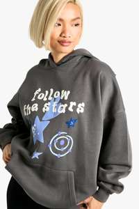 Venta al por mayor de algodón con diseño de logotipo personalizado hombro caído pulóver calle sudaderas con capucha de las mujeres de peso pesado de gran tamaño impreso sudaderas con capucha - Product Image 4