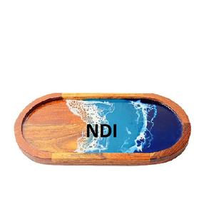 Plateau de service en forme de feuille de finition dorée pour ustensiles de cuisine - Product Image 3