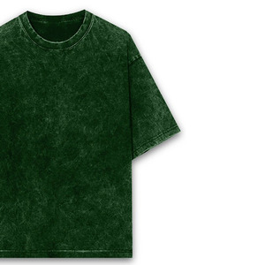 T-shirt vintage délavé coupe courte et carrée 275 GSM, impression DTG, épaules tombantes oversize, vierge, 100% coton, vert de luxe - Product Image 3