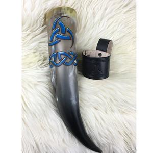 Portable Handmade Eco-Friendly <b>Viking</b> Drinking <b>Horn</b> with Animal & Religious Designs 100% Natural Polished Medieval Style - Product Image 5