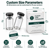 Boîte d'emballage personnalisée pour flacons de médicaments, 2/4/5 flacons de 3 ml, boîte en verre, boîte en papier, emballage pharmaceutique personnalisé imprimé, vente en gros