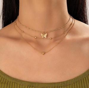 Collar de Moda para Mujer, Ligero, Sencillo, Geométrico, con Forma de Corazón, de Aleación de Zinc, con Cadena de Eslabones, 39 cm, Regalo - Product Image 5
