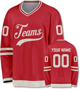 Maillots de hockey sur glace professionnels sur mesure, sweat-shirt pour hommes et femmes, prix de gros, OEM, respirant, séchage rapide, 100% polyester - Product Image 4