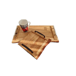 ชุดถาดเสิร์ฟขนมหวานไม้ 2 ชิ้น ดีไซน์ทันสมัย รูปทรงสี่เหลี่ยมผืนผ้า ถาดเสิร์ฟชา กาแฟ ราคาถูกที่สุด - Product Image 2