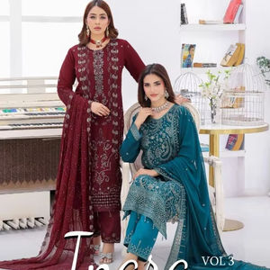 SSumaira Collection 2025 Ensemble 3 pièces en mousseline de soie brodée formelle Salwar Kameez pour femme-Séchage rapide hiver/toutes saisons - Product Image 1