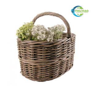 CESTA DE PICNIC tejida de ratán hecha a mano de Vietnam: la cesta de flores perfecta para el encanto del país vintage con personalización - Product Image 2
