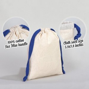 Dark Blue <b>Drawstring</b> Fabric <b>Pouch</b> 6 W X 8 H Screen Printing for Packaging Promotions Jewelry Food Shopping Customizable Logo - Product Image 3