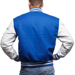 Veste universitaire Letterman de baseball sur pied à la mode pour hommes meilleure qualité tissu de toile brodé sur le devant personnalisé en gros - Product Image 3