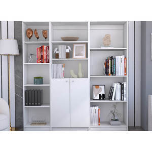 Librería Modular Moderna Minimalista de 3 Piezas Simla en MDF Blanco - Product Image 1