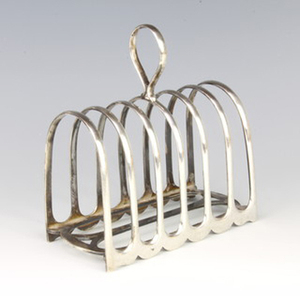 ชั้นวางขนมปังแบบตั้งสไตล์อังกฤษวินเทจชุบเงิน - Product Image 4