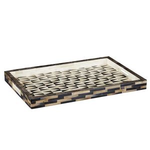 Plateau de service décoratif antique en incrustation d'os blanc fait à la main avec poignée pour la décoration intérieure et la cuisine disponible au prix de gros - Product Image 2