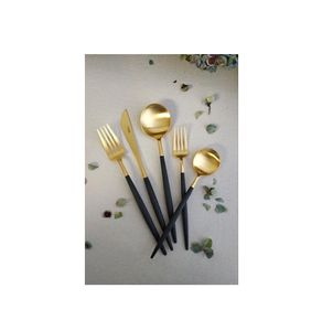 Mirrored Cutlery Brass Cutlery Set Talheres De Luxo Royal Stainless Steel Gold <b>Flatware</b> for Hotel with at best price - Product Image 1