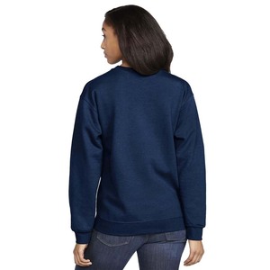 Sweatshirts à col rond en coton mélangé bleu marine pour femmes - Product Image 3
