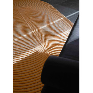 Alfombra de lana hecha a mano personalizada, diseño de onda amarilla, alfombra con patrón de espiral contemporáneo, alfombra artística de lujo con mechones a mano para sala de estar - Product Image 5