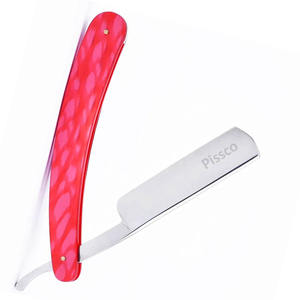 Rasoir droit de haute qualité en acier inoxydable, couteau de rasage pliable avec lame droite, rasoir de barbier, logo personnalisé, rasoir Pissco - Product Image 6