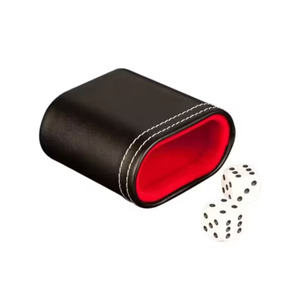 Juego de dados de cuero de suministro de fábrica, logotipo personalizado, juego de mesa de backgammon profesional de colores, juego de dados - Product Image 3