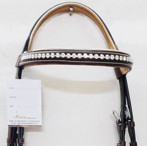 Brida de doma de cuero de caballo de alta calidad, banda para la nariz, diamantes de imitación duraderos, Halter decorado, precio competitivo, producto para montar - Product Image 5