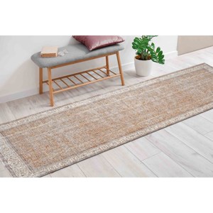 Tapis turc imprimé floral : Décoration moderne pour salon de style farmhouse, tapis fin non tissé - Product Image 4