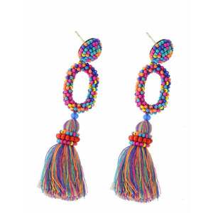 Pendientes de cuentas Boho coloridos, accesorios de cuentas de semillas hechos a mano, pendientes de gota de cuentas de semillas de moda para mujeres y niñas - Product Image 3