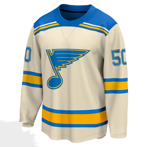 Maillot de hockey sur glace personnalisé de haute qualité 100% polyester avec logo brodé, séchage rapide, respirant, service OEM - Product Image 3