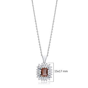 Baguette Argent Charme Sultanite Collier 925 Sterling Silver Turc À La Main En Gros Bijoux Changement De Couleur Gem - Product Image 2