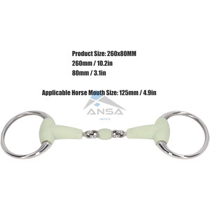 Broca para filete de caballo de acero inoxidable con anillo de rodillo, broca de boca de 125mm, tachuela Ecuestre para entrenamiento y equitación, mayoristas - Product Image 2