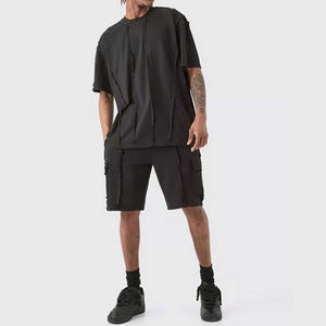 ชุดกางเกงขาสั้นและเสื้อยืดผ้าคอตตอนขนาดใหญ่พิเศษสำหรับผู้ชายชุดแฝด100% โลโก้ออกแบบได้ตามที่ต้องการ - Product Image 6