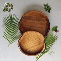 Plateau de service moderne en bois naturel pour hôtels, cafés, maisons, Diwali, Ramadan, mariages - Prix d'exportation depuis l'Inde