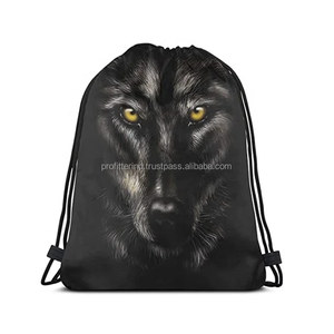Venta al por mayor logotipo personalizado 210D poliéster bolsa de compras con cordón barato dibujar bolsas de cuerda deporte gimnasio mochila - Product Image 5