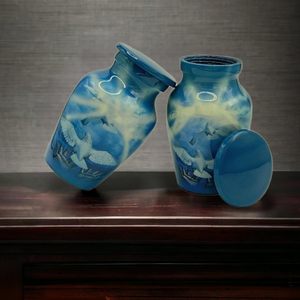 Small <b>Urns</b> <b>Mini</b> Cremation <b>Urn</b> in Green & Black Funeral <b>Urn</b> <b>for</b> Pet or Human <b>Ashes</b> <b>for</b> Memories Miniature - Product Image 2